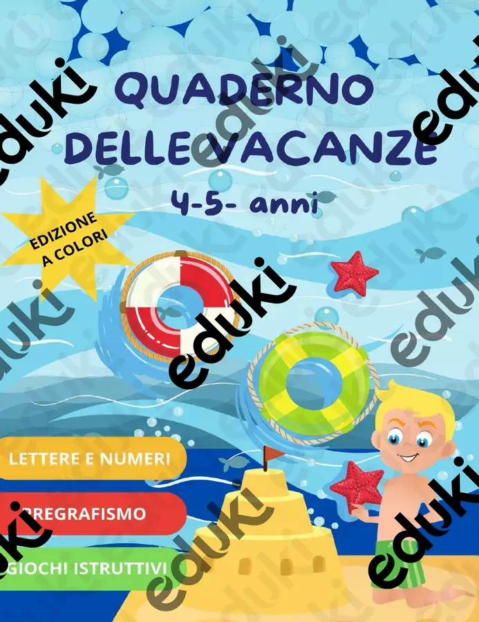Quaderno delle Vacanze 4-5 anni (Libro in formato PDF) Esercizi - Quaderno delle Vacanze 4-5 anni (Libro in formato PDF) - SostegnO 2.0 - Pagina di copertina