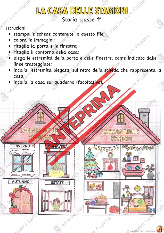 La casa delle stagioni - storia classe prima Clipart / Immagini originali - La casa delle stagioni - storia classe prima - Maestra Lara Pagliara - Pagina di copertina
