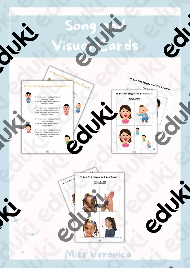 Song and visual cards- If You Are Happy And You Know It Altro tipo di materiale - Song and visual cards- If You Are Happy And You Know It - Miss Veronica - Pagina di copertina