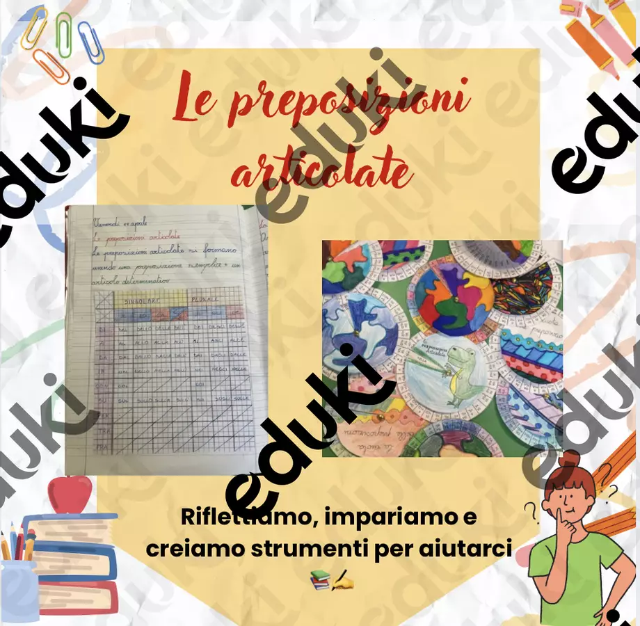 La ruota delle preposizioni articolate Materiale di supporto/inclusione - La ruota delle preposizioni articolate - Caterina Borello - Pagina di copertina
