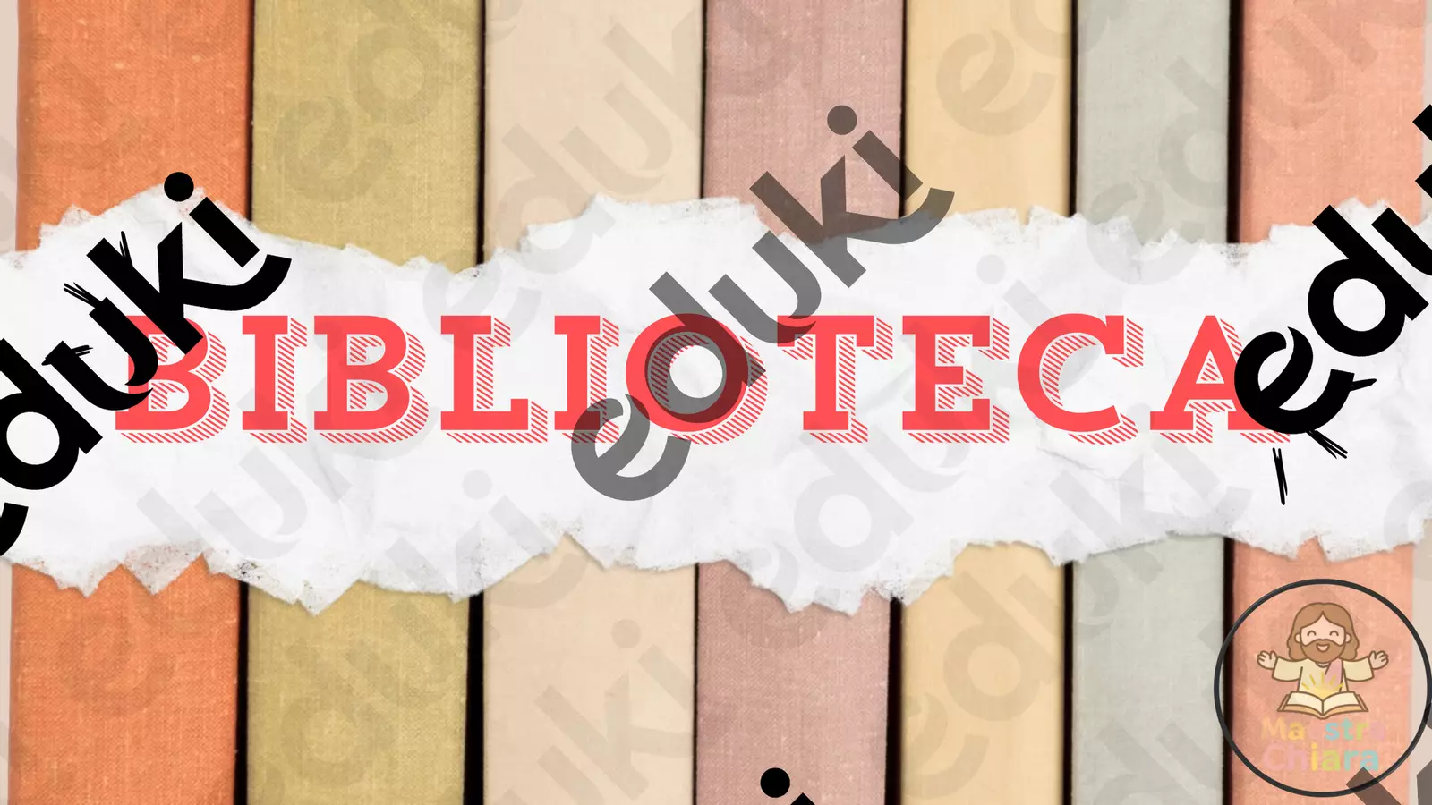 Dalla biblioteca alla Bibbia Materiale di supporto/inclusione - Dalla biblioteca alla Bibbia - Maestra Chiara IRC - Pagina di copertina