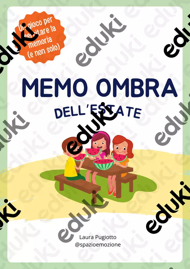 Memo dell'Estate Giochi - Memo dell'Estate - spazioemozione - Pagina di copertina