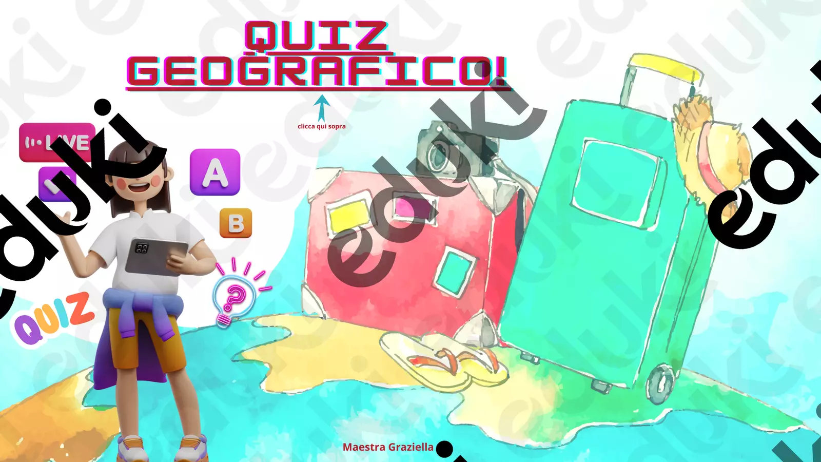 Viaggio tra le Regioni d’Italia – Quiz per la Classe Quinta Esercizi - Viaggio tra le Regioni d’Italia – Quiz per la Classe Quinta - Maestra_Graziella💕 - Pagina di copertina