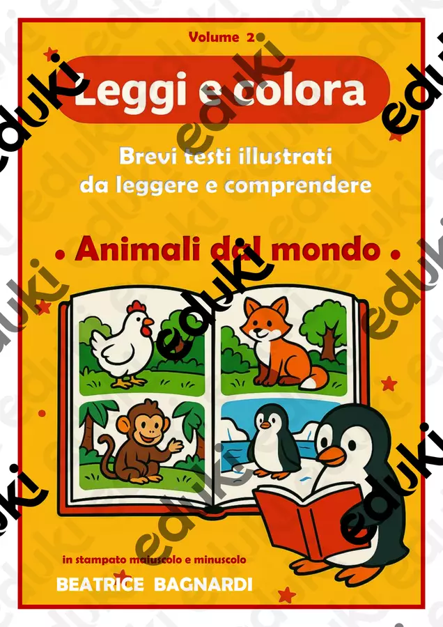 VOL.2: leggi e colora. Letture semplificate - animali dal mondo Esercizi - VOL.2: leggi e colora. Letture semplificate - animali dal mondo - BeaBa - maestra - - Pagina di copertina