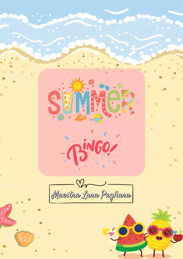 Summer bingo Altro tipo di materiale - Summer bingo - Maestra Lara Pagliara - Pagina di copertina