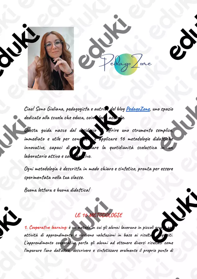 Guida 16 metodologie didattiche innovative Materiale di supporto/inclusione - Guida 16 metodologie didattiche innovative - PedagoZone - Pagina di copertina