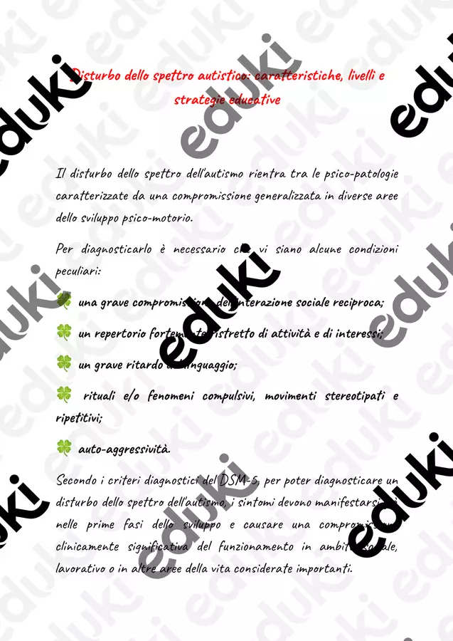 Disturbo dello spettro autistico_ caratteristiche, livelli e strategie educative Testo - Disturbo dello spettro autistico_ caratteristiche, livelli e strategie educative - PedagoZone - Pagina di copertina