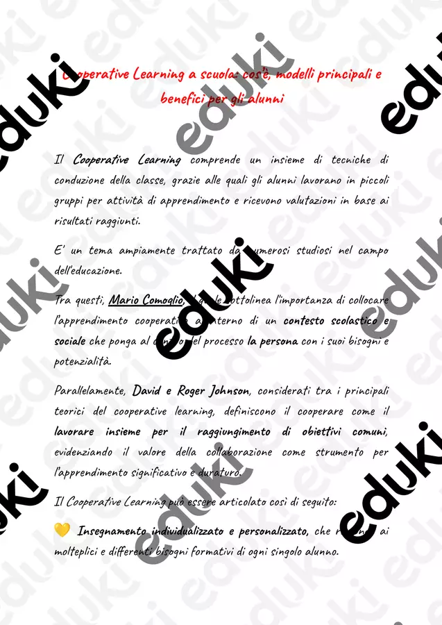 Cooperative Learning: guida per la scuola Testo - Cooperative Learning: guida per la scuola - PedagoZone - Pagina di copertina