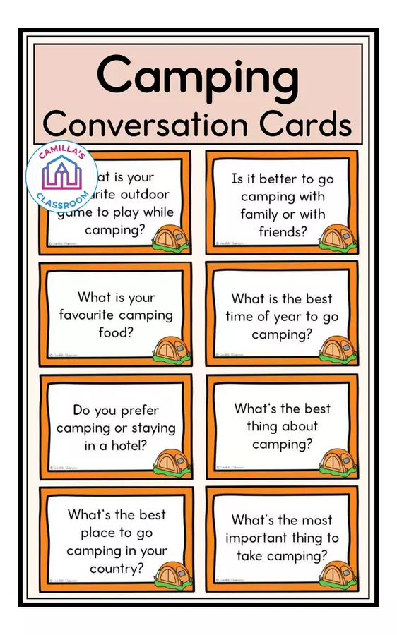 Camping - Conversation Cards Esercizi - Camping - Conversation Cards - Camilla's Classroom - Pagina di copertina