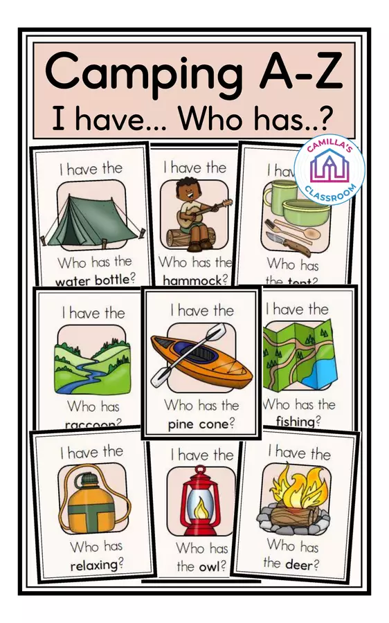 Camping A-Z - I have.. Who has..? Game Giochi - Camping A-Z - I have.. Who has..? Game - Camilla's Classroom - Pagina di copertina