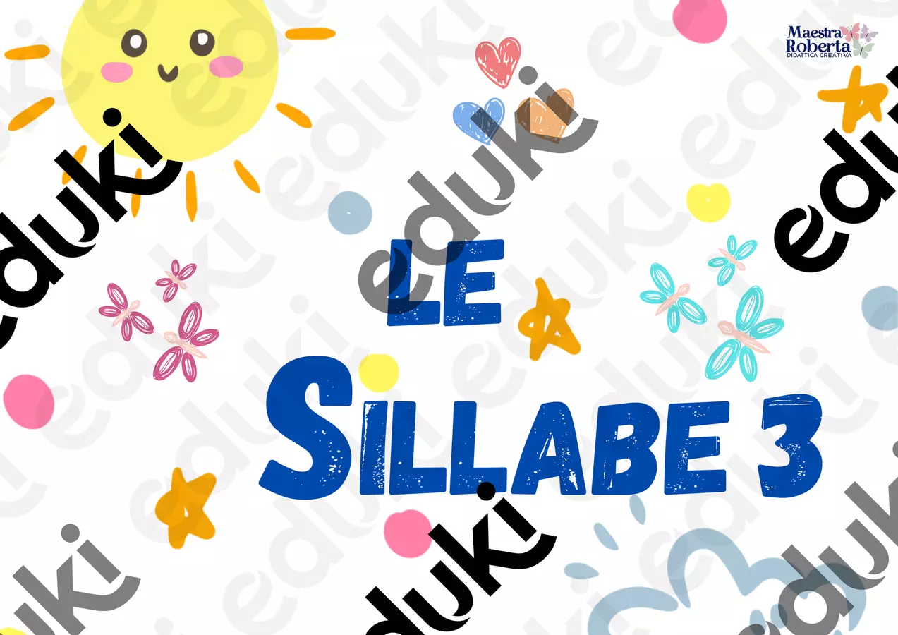 TROVA LE SILLABE 3 Materiale di supporto/inclusione - TROVA LE SILLABE 3 - Roberta Manca 🩷 la maestra di sostegno. - Pagina di copertina