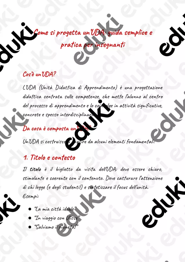Come si progetta un’UDA: guida pratica per insegnanti Testo - Come si progetta un’UDA: guida pratica per insegnanti - PedagoZone - Pagina di copertina