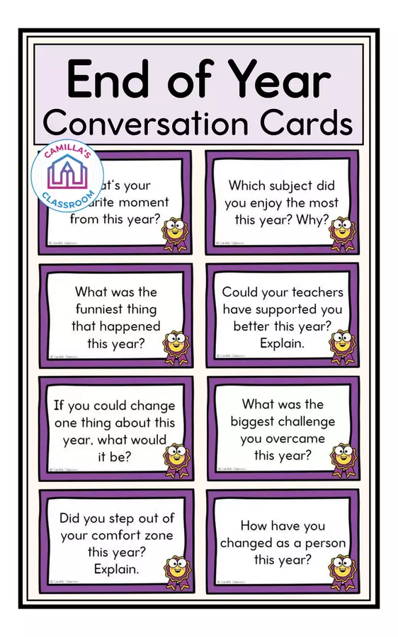 End of Year (School) - Conversation Cards Giochi - End of Year (School) - Conversation Cards - Camilla's Classroom - Pagina di copertina