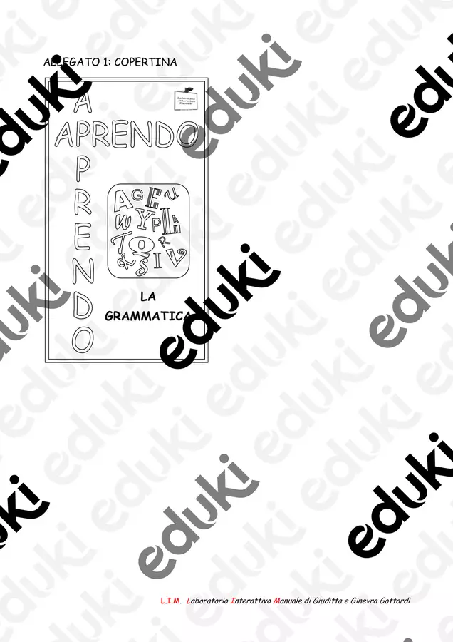 Lapbook "La grammatica" Mappe concettuali - Lapbook "La grammatica" - Laboratorio Interattivo Manuale - Pagina di copertina