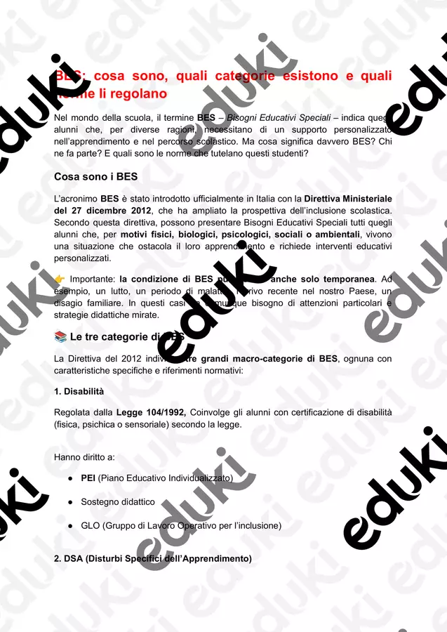 BES_ cosa sono, quali categorie esistono e quali norme li regolano Testo - BES_ cosa sono, quali categorie esistono e quali norme li regolano - PedagoZone - Pagina di copertina
