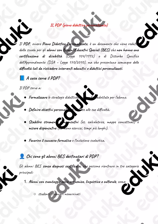 IL PDP (piano didattico personalizzato) Testo - IL PDP (piano didattico personalizzato) - PedagoZone - Pagina di copertina