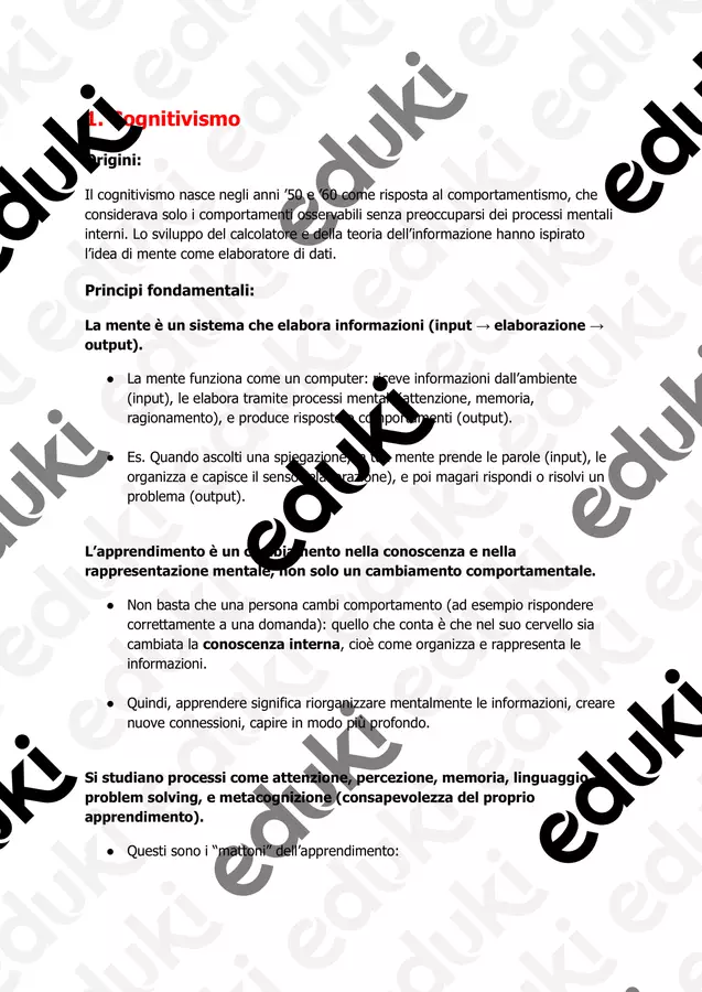 Cognitivismo, costruttivismo, psicologia umanistica e autori Testo - Cognitivismo, costruttivismo, psicologia umanistica e autori - PedagoZone - Pagina di copertina