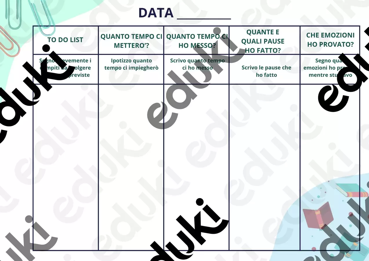 Planning compiti con monitoraggio emozioni Esercizi - Planning compiti con monitoraggio emozioni - officina.rovigo - Pagina di copertina