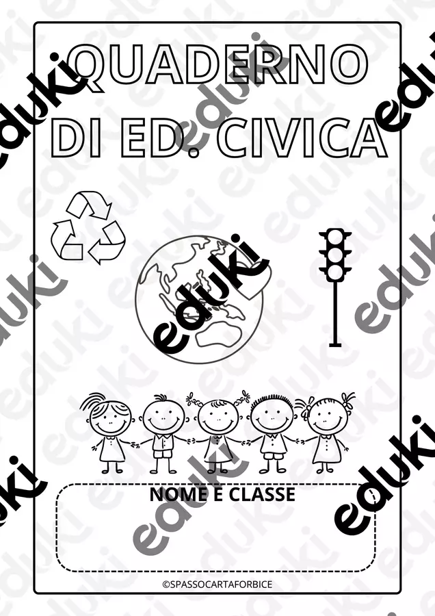 COPERTINA PER IL QUADERNO DI EDUCAZIONE CIVICA Clipart / Immagini originali - COPERTINA PER IL QUADERNO DI EDUCAZIONE CIVICA - Spassocartaforbice - Pagina di copertina