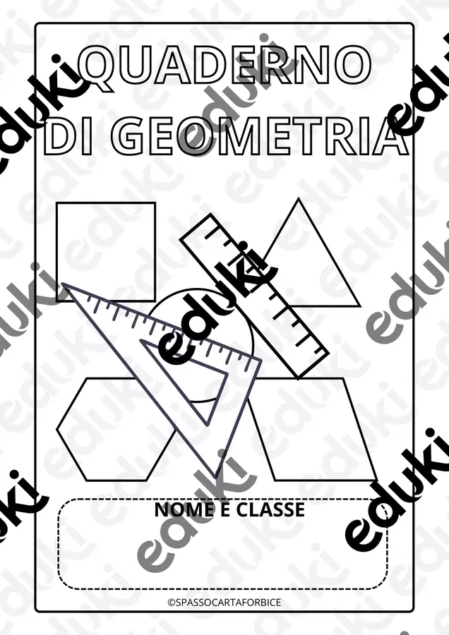 COPERTINA PER IL QUADERNO DI GEOMETRIA Clipart / Immagini originali - COPERTINA PER IL QUADERNO DI GEOMETRIA - Spassocartaforbice - Pagina di copertina
