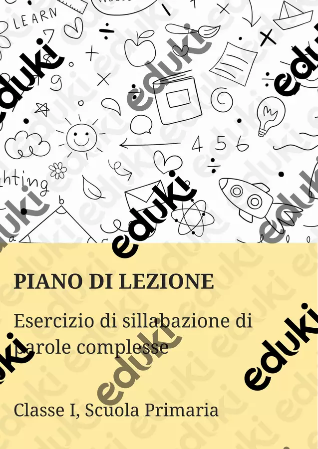 Esercizio di sillabazione di parole complesse Piani di lezione - Esercizio di sillabazione di parole complesse - Maestra di Italiano - Pagina di copertina
