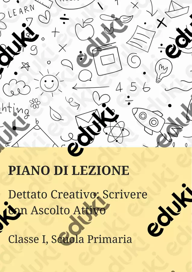 Dettato Creativo: Scrivere con Ascolto Attivo Piani di lezione - Dettato Creativo: Scrivere con Ascolto Attivo - Maestra di Italiano - Pagina di copertina