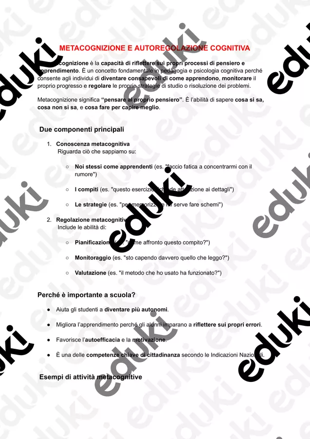 METACOGNIZIONE E AUTOREGOLAZIONE COGNITIVA Testo - METACOGNIZIONE E AUTOREGOLAZIONE COGNITIVA - PedagoZone - Pagina di copertina