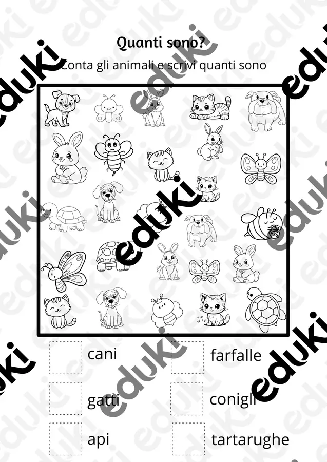 Quanti sono? Conta gli animali Esercizi - Quanti sono? Conta gli animali - Pedagogista Letizia Grasso - Pagina di copertina