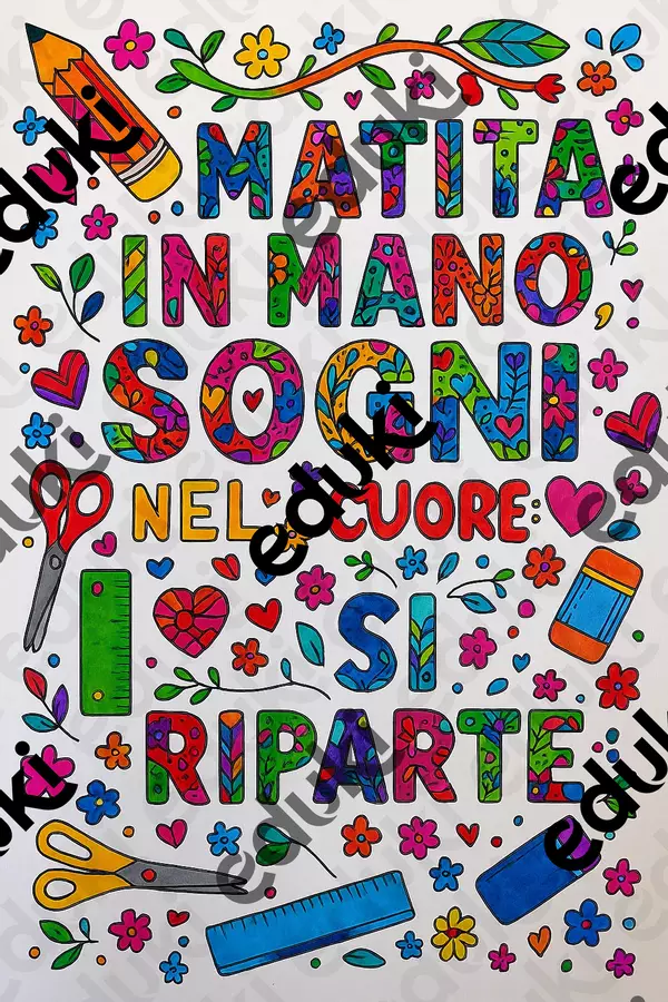 RIENTRO A SCUOLA - BACK TO SCHOOL MATITA IN MANO SOGNI Clipart / Immagini originali - RIENTRO A SCUOLA - BACK TO SCHOOL MATITA IN MANO SOGNI - Spassocartaforbice - Pagina di copertina