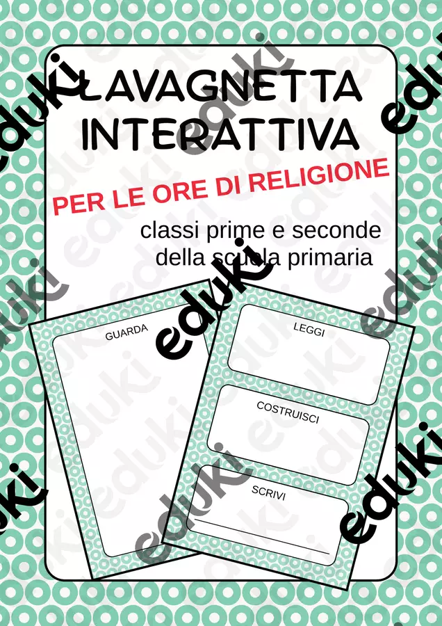 LAVAGNETTA INTERATTIVA PER LE ORE DI RELIGIONE Esercizi - LAVAGNETTA INTERATTIVA PER LE ORE DI RELIGIONE - maestra Francesca IDR - Pagina di copertina