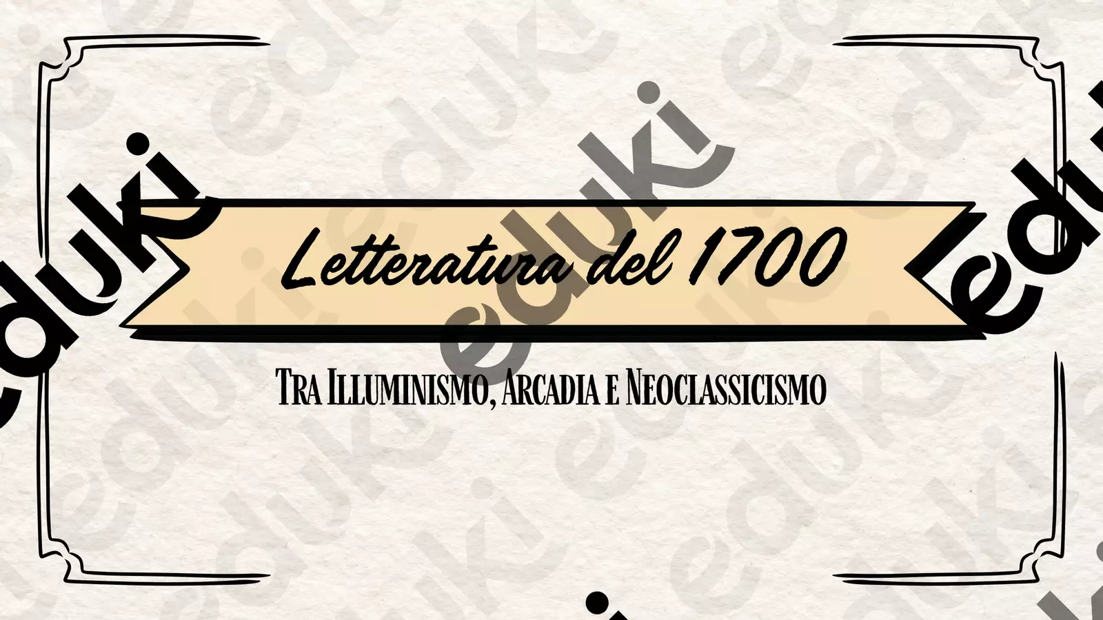 Letteratura del 1700 Materiale interattivo - Letteratura del 1700 - Proffando - Pagina di copertina