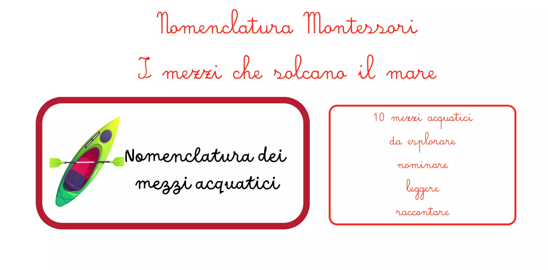 Nomenclatura dei mezzi acquatici che solcano il mare per leggere, scrivere e raccontare Esercizi - Nomenclatura dei mezzi acquatici che solcano il mare per leggere, scrivere e raccontare - montessorianamentelucca - Pagina di copertina
