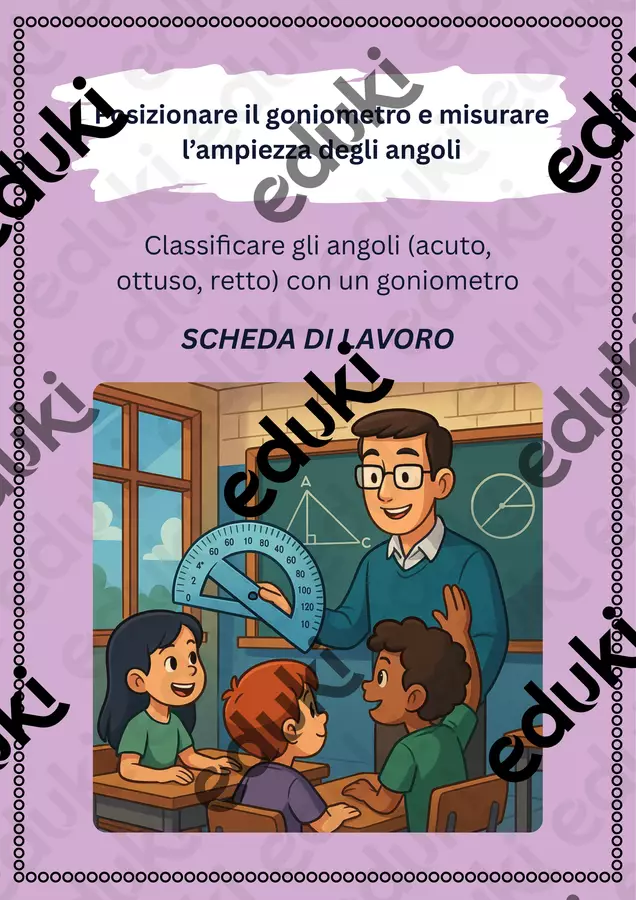 Posizionare il goniometro e misurare l’ampiezza degli angoli: classificare gli angoli (acuto, ottuso, retto) con il goniometro Esercizi - Posizionare il goniometro e misurare l’ampiezza degli angoli: classificare gli angoli (acuto, ottuso, retto) con il goniometro - Matematica Insieme - Pagina di copertina