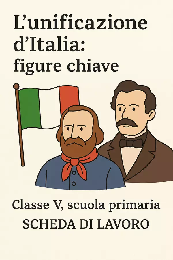 L´unificazione d´Italia - Figure chiave - Scheda di lavoro Esercizi - L´unificazione d´Italia - Figure chiave - Scheda di lavoro - La Macchina del Sapere - Pagina di copertina