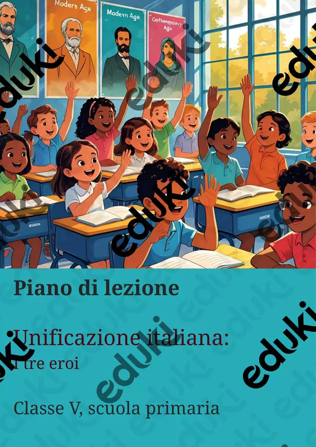 Unificazione italiana: I tre eroi - Piano di lezione Piani di lezione - Unificazione italiana: I tre eroi - Piano di lezione - La Macchina del Sapere - Pagina di copertina