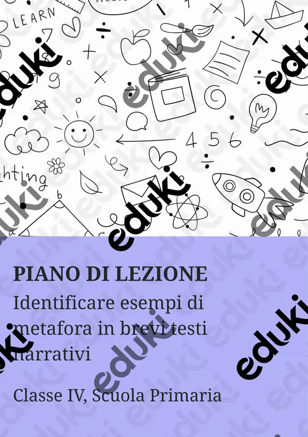 Identificare esempi di metafora in brevi testi narrativi - PL Piani di lezione - Identificare esempi di metafora in brevi testi narrativi - PL - Maestra di Italiano - Pagina di copertina
