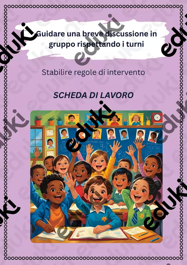Stabilire regole di intervento (es. alzare la mano, passaggio di parola) - SL Schede informative - Stabilire regole di intervento (es. alzare la mano, passaggio di parola) - SL - Maestra di Italiano - Pagina di copertina