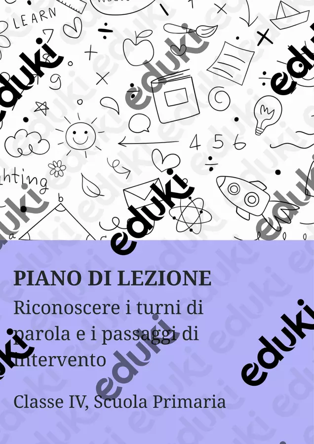 Riconoscere i turni di parola e i passaggi di intervento - PL Piani di lezione - Riconoscere i turni di parola e i passaggi di intervento - PL - Maestra di Italiano - Pagina di copertina
