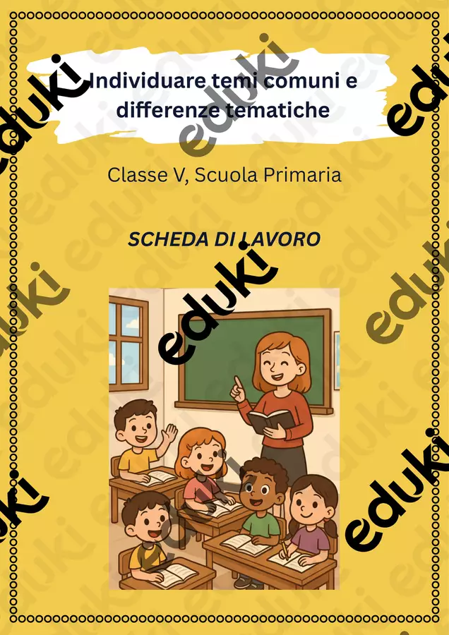 Individuare temi comuni e differenze tematiche Materiale interattivo - Individuare temi comuni e differenze tematiche - Maestra di Italiano - Pagina di copertina