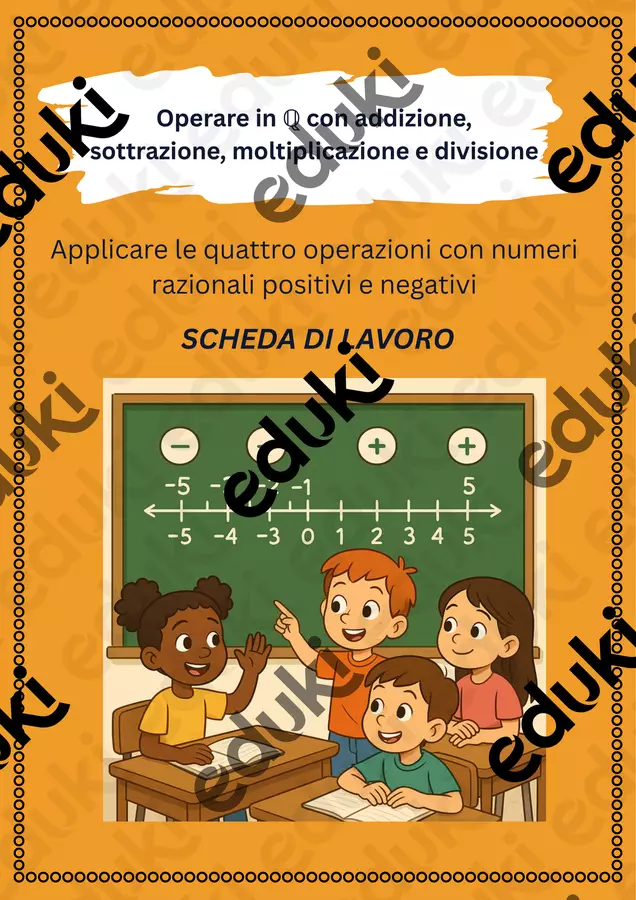 Applicare le quattro operazioni con numeri razionali positivi e negativi Esercizi - Applicare le quattro operazioni con numeri razionali positivi e negativi - Matematica Insieme - Pagina di copertina