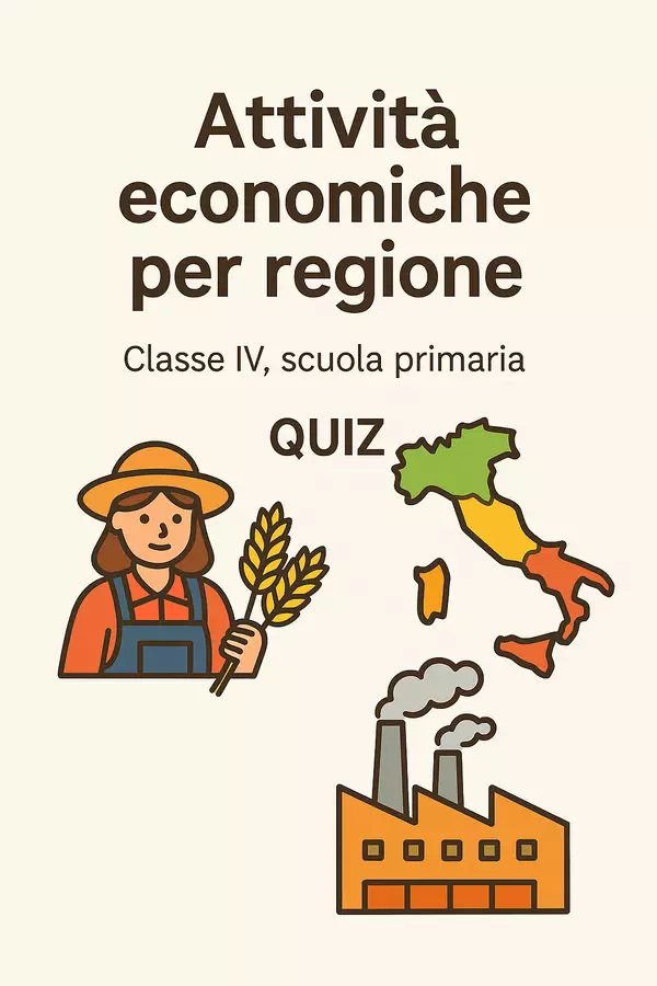 Attività economiche per regione - Quiz Quiz - Attività economiche per regione - Quiz - Maestra Geo Giulia - Pagina di copertina
