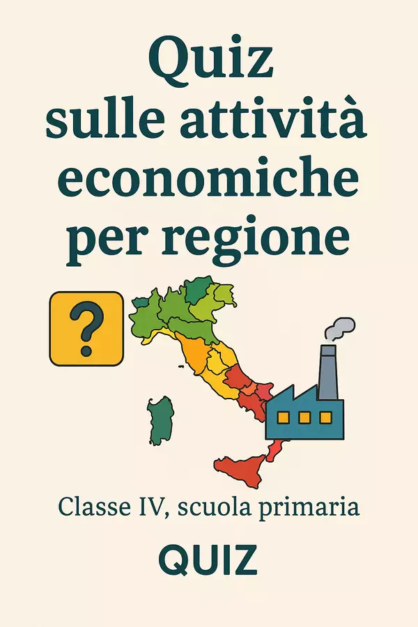 Quiz sulle attività economiche per regione Quiz - Quiz sulle attività economiche per regione - Maestra Geo Giulia - Pagina di copertina