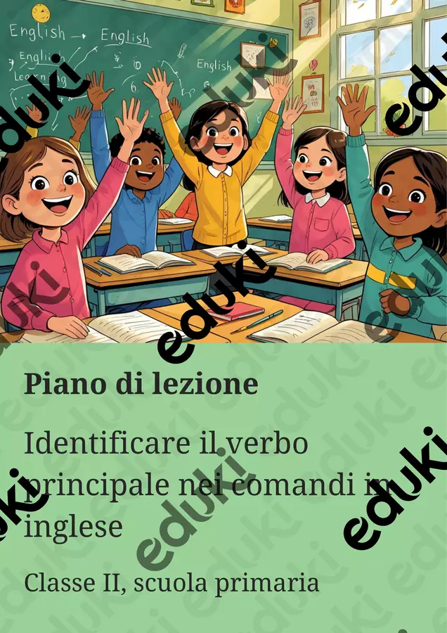 Identificare il verbo principale nei comandi in inglese - Piano di lezione Piani di lezione - Identificare il verbo principale nei comandi in inglese - Piano di lezione - English Classroom 🇬🇧 - Pagina di copertina