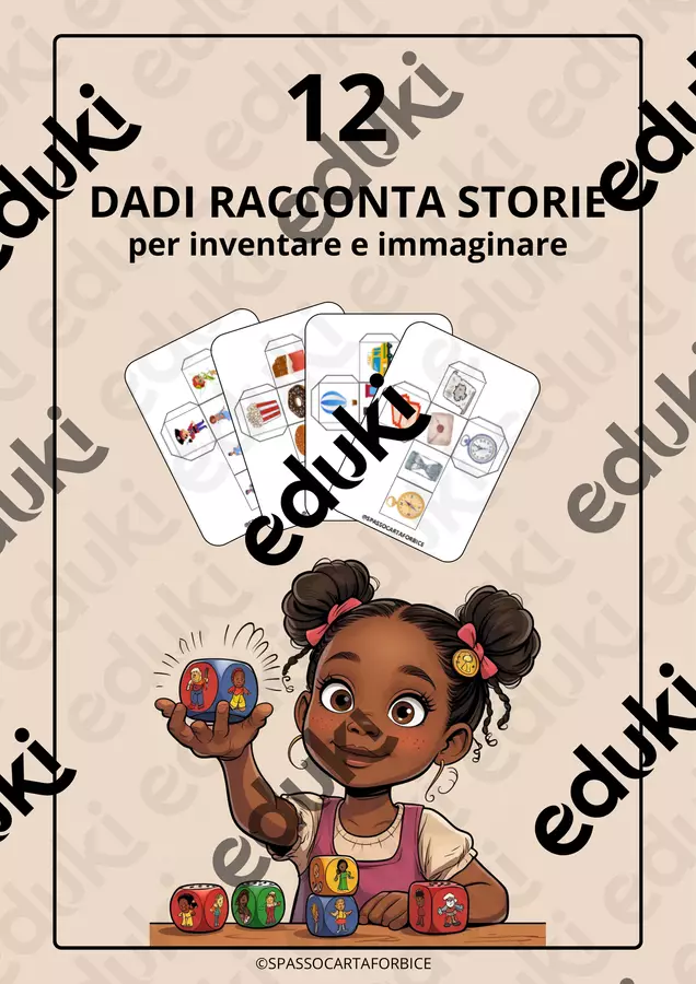 DADI RACCONTA STORIE - COSTRUISCI IL DADO E RACCONTA Clipart / Immagini originali - DADI RACCONTA STORIE - COSTRUISCI IL DADO E RACCONTA - Spassocartaforbice - Pagina di copertina