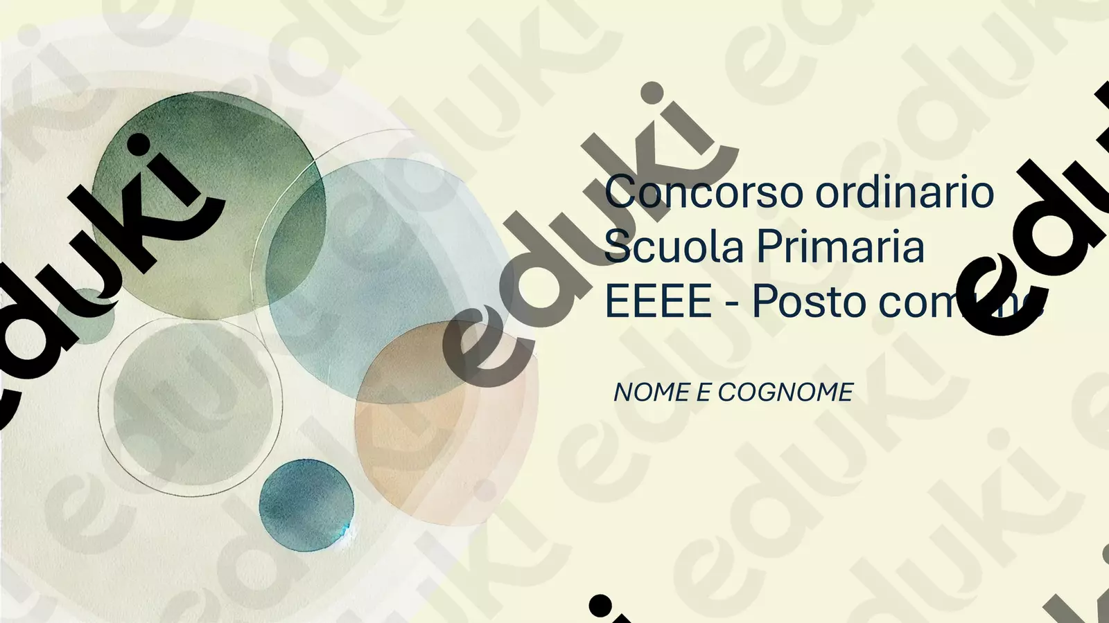 Modello PPT per la prova orale del concorso - classe EEEE Programmi scolastici / Materiali per docenti - Modello PPT per la prova orale del concorso - classe EEEE - maestraricciola - Pagina di copertina