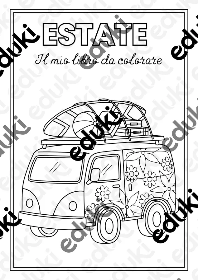 Libro da colorare estate Esercizi - Libro da colorare estate - Pedagogista Letizia Grasso - Pagina di copertina