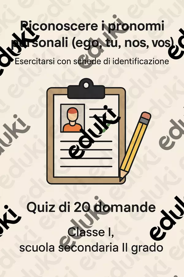 Riconoscere i pronomi personali (ego, tu, nos, vos) - Quiz Quiz - Riconoscere i pronomi personali (ego, tu, nos, vos) - Quiz - Maestra di Italiano - Pagina di copertina