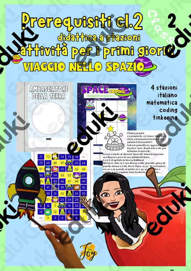 Missione Spazio - didattica a stazioni Didattica a stazioni - Missione Spazio - didattica a stazioni - MaestraJoy - Pagina di copertina