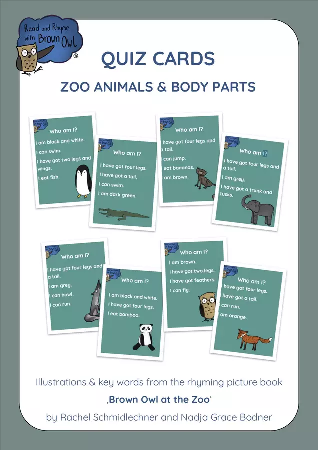 Brown Owl at the Zoo - ANIMAL QUIZ CARDS Materiale interattivo - Brown Owl at the Zoo - ANIMAL QUIZ CARDS - Read and Rhyme with Brown Owl - Pagina di copertina