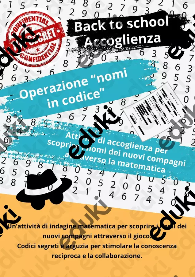 Accoglienza: Operazione "nomi in codice" Materiale di supporto/inclusione - Accoglienza: Operazione "nomi in codice" - Manuela Busnelli - Pagina di copertina